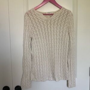Hannah Off White Cable‎ Knit Sweater Medium Petite